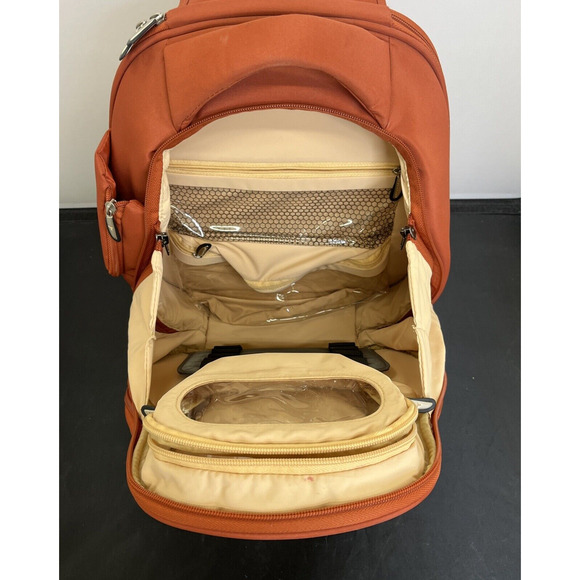 TRAVELON Anti-Theft Quilted Cosmetic Bag Backpack Orangish Rust Benefits Charity main image 14